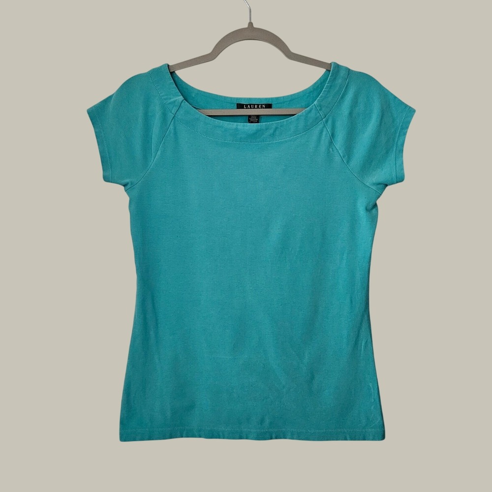 Lauren Ralph Lauren Top Women Short Sleeve Boast Neck Stretch